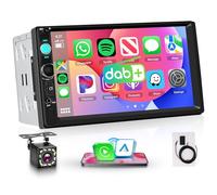 DAB+/DAB Autoradio 2 Din con Wireless Carplay Android Auto iOS/Android Mirror Link 7 Pollici Touchscreen Autoradio con Bluetooth 5.2 FM Radio Dab/USB/EQ Controllo del Volante Telecamera Posteriore