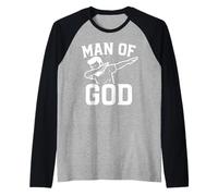 Dab for Jesus Father’s Day Man of God Christian Dad Funny Maglia con Maniche Raglan