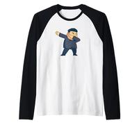 Dab Kim Jong Un Divertente Dabbing Meme Corea del Nord Leader Dabs Maglia con Maniche Raglan