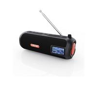 LEICKE DAB+ Radio Tube - Altoparlante portatile Bluetooth con batteria DAB+/FM, 4500 mAh, luci LED RGB, suono stereo da 10 W, equalizzatore, ricarica USB-C, connettore Micro SD/AUX, alimentazione a
