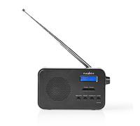 DAB+ Radio Portatile FM 1.3" Schermo blu Digitale 3.6W Sveglia Nero Nedis