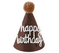 DABAIXIONG Cappello marrone a forma di orsetto di caffè per bambini, decorazione per feste di compleanno o doccia, con pon pon, misura regolabile per 1°, 2° e 3° anno