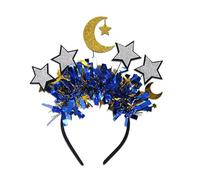 DABAIXIONG Comoda fascia per capelli Eid Celebration con mezzaluna e design a stella, accessorio portatile per qualsiasi età abbigliamento casual