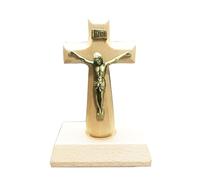 DABAIXIONG Crocifisso in piedi o tavolo in legno per croce scultura incisione dio intercessione parete tavolo decorazione piccole croci di legno per la decorazione cattolica