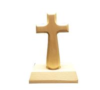 DABAIXIONG Crocifisso in piedi o tavolo in legno per croce scultura incisione dio intercessione parete tavolo decorazione piccole croci di legno per la decorazione cattolica
