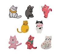 DABAIXIONG Toppe ricamate con gatti in stile cartone animato, 8 pezzi, per personalizzare cappelli e zaini, per tutte le età