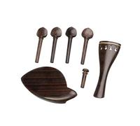 DABAUR Accessori Professionali per Violino I Kit per Violino in Ebano da 6 Pezzi Includono 4 Corde per Cordiera per Violino Pedane per Mentoniera Accessori per Violino