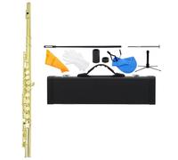 DABAUR Flauti Strumenti Musicali Flauto 16 Fori Chiusi nella Chiave del Flauto da Concerto in Do Trasversale con La Chiave dello Strumento A Fiato Professionale in Mi(Gold)