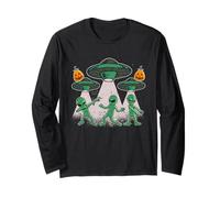 Dabbing Aliens Divertente Dab Dance Pose Halloween Alien Lover Maglia a Manica