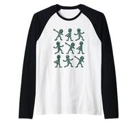 Dabbing Aliens Divertente Dab Dance Pose Halloween Alien Lover Maglia con Maniche Raglan