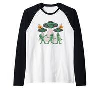 Dabbing Aliens Divertente Dab Dance Pose Halloween Alien Lover Maglia con Maniche Raglan