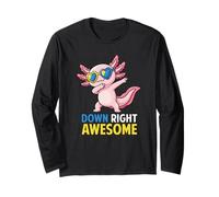 Dabbing Axolotl Down Right Awesome Syndrome Awareness Maglia a Manica