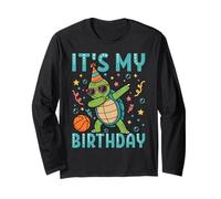 Dabbing Basketball Turtle with Sunglasses Birthday Maglia a Manica