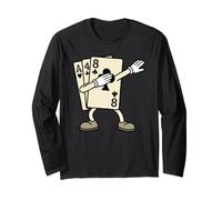 Dabbing Blackjack 21 Funny Playing Card Maglia a Manica
