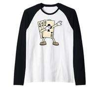 Dabbing Blackjack 21 Funny Playing Card Maglia con Maniche Raglan