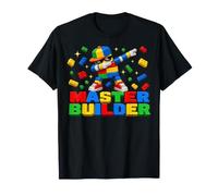 Dabbing Block Brick Building Master Builder for Men Boy Kid Maglietta