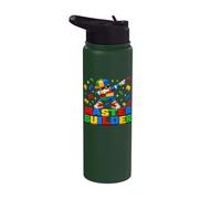 Dabbing Block Brick Building Master Builder for Men Boy Kid Stainless Steel Insulated Water Bottle