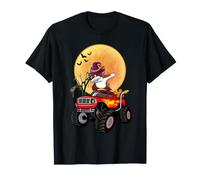 Dabbing Boston Terrier Dog Witch Hat Monster Truck Halloween Maglietta
