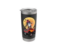 Dabbing Boxer Dog Witch Hat on Monster Truck Funny Halloween Bicchiere termico in acciaio inox doppia parete