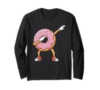 Dabbing Ciambella Dolce Torta Amante del Cibo Ciambella Dab Dance Maglia a Manica