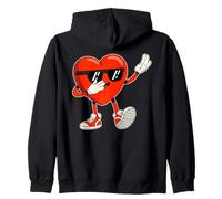 Dabbing Cuore Cartone Danza San Valentino Felpa con Cappuccio
