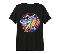 Dabbing Dab Dance Astronauta cavalca Un Dinosauro Maglietta Premium