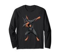 Dabbing Doberman Pinscher Cane alla moda Umorismo Amante degli animali Maglia a Manica