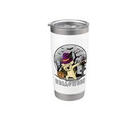 Dabbing Dog Halloween Labrador Retriever Dog Dab Hat Witch Bicchiere termico in acciaio inox doppia parete