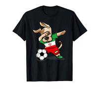Dabbing Dog Iran Calcio Iraniana Flag Calcio Maglietta