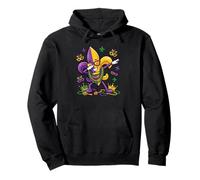 Dabbing Fleur De Lis Divertente Mardi Gras Dabbing Fleur De Lis Felpa con Cappuccio
