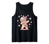 Dabbing Gingerbread Natale Leopardo Rosa Coquette Bow Girl Canotta