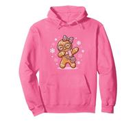 Dabbing Gingerbread Natale Leopardo Rosa Coquette Bow Girl Felpa con Cappuccio