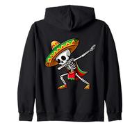 Dabbing Mexican skeleton Poncho Cinco de Mayo Let's Fiesta Felpa con Cappuccio