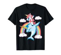 Dabbing Narwhal Unicorn Funny Women Men Rainbow Dab Squad Maglietta