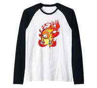 Dabbing pallacanestro fuoco palla dab Maglia con Maniche Raglan