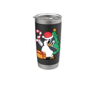 Dabbing Penguin Cappello di Babbo Natale Buon Natale Animale Natale Bicchiere termico in acciaio inox doppia parete