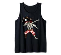 Dabbing Pirate Skeleton Funny Dab Dance Ragazzi Bambini Uomini Donne Canotta
