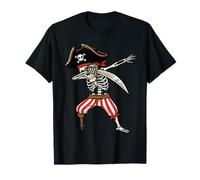 Dabbing Pirate Skeleton Funny Dab Dance Ragazzi Bambini Uomini Donne Maglietta