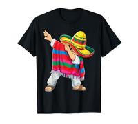 Dabbing Poncho Messicano Cinco de Mayo Ragazzi Uomini Sombrero Dab Maglietta