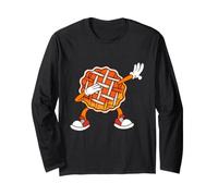 Dabbing Pumpkin Pie Divertente Giorno del Ringraziamento Autunno Dab Dance Maglia a Manica