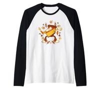 Dabbing Pumpkin Pie Divertente Giorno del Ringraziamento Autunno Dab Dance Maglia con Maniche Raglan