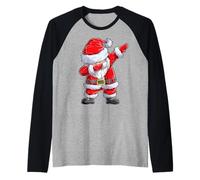 Dabbing Santa Claus Christmas Kids Boys Girls Dab Xmas Gifts Maglia con Maniche Raglan