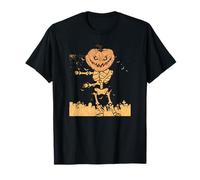 Dabbing Scheletro Testa di Zucca Divertente Halloween Jack O Lanterna Maglietta