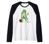 Dabbing St Paticks Day Unicorno Maglia con Maniche Raglan