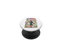 Dabbing Taiwan Girl Flag Dress Taipei Bubble Tea Pride Bambini PopSockets PopGrip Adesivo
