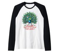 Dabbing Through The Snow Funny Peacock Christmas Bird Maglia con Maniche Raglan