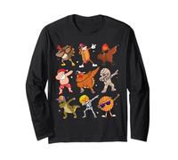 Dabbing Turchia Santa Pellegrino Ringraziamento Divertente Dab Maglia a Manica