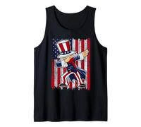 Dabbing Uncle Sam America Flag Patriotic 4th of July Canotta