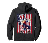 Dabbing Uncle Sam America Flag Patriotic 4th of July Felpa con Cappuccio