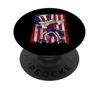 Dabbing Uncle Sam America Flag Patriotic 4th of July PopSockets PopGrip Adesivo